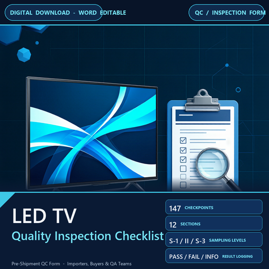 LED TV Quality Control Checklist Template